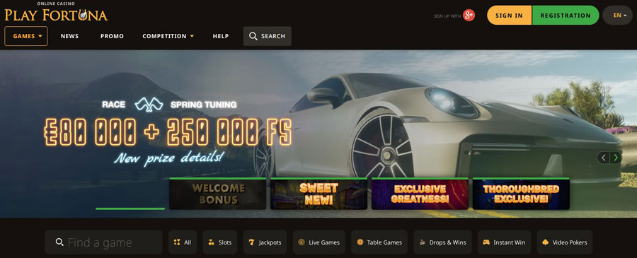 20 Free Spins for registration, No Deposit Bonus at Play Fortuna Casino