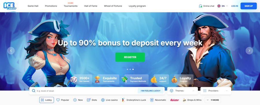 50 Free Spins No Deposit for Registration at Ice Casino